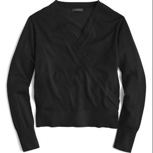 J.Crew Black Wrap Sweater